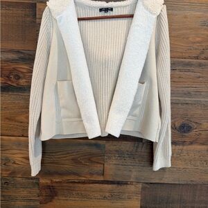 LETY & ME Fleece Hooded Knit Cardigan-Jacket EUC